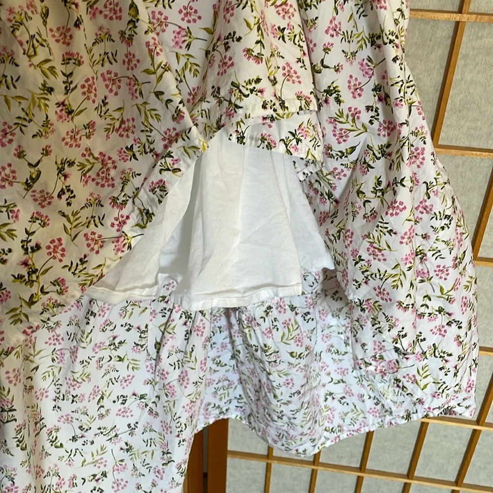 J. Crew Eden Poplin Meadow Floral Midi Short Sleeve Lower Back Cutout Dress 4 - Picture 7 of 16